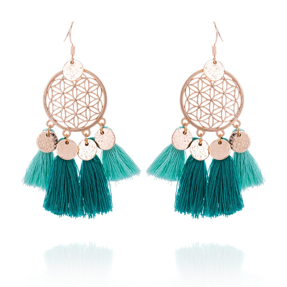 WANGAIYAO2020 Kwastje Oorbellen Dream Catcher Sequin Oorbellen Vrouwen: Style9