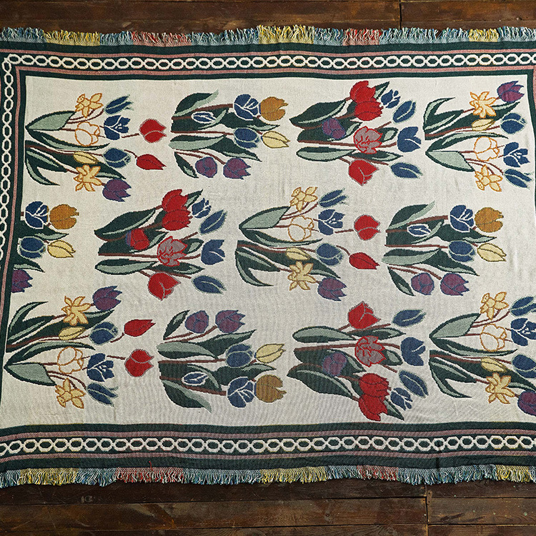 Tulipan tæppe vintage kast multifunktion sofa betræk slipcover europa stil syning rejse fly tæppe