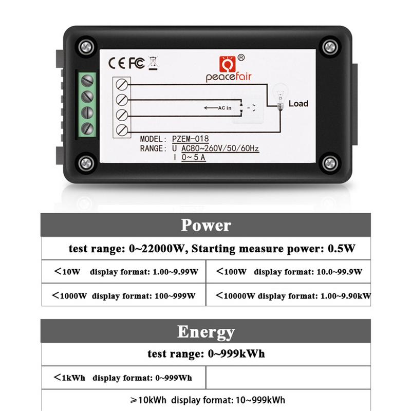 PZEM-022 AC Digital Anzeige Multimeter Energie Monitor Voltmeter Amperemeter Wattmeter Frequenz Meter Faktor Meter Digital-Multimeter