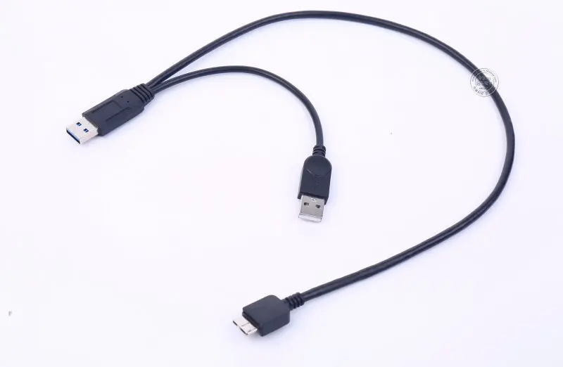 USB 3.0 Double Puissance Y Forme 2 X Type A À B Micro Haute Vitesse Jusqu'à 5 Gbps Câble de Transfert De Données pour les Disques Durs Externes