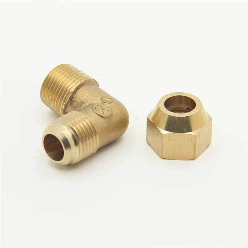 Copper flared joint elbow connection 1 / 8 "1 / 4" 3 / 8 "1 / 4" external thread brass fittings copper flared joint