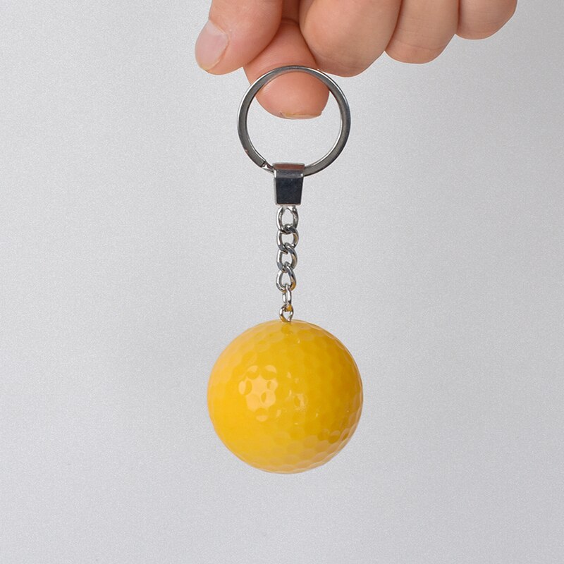 Golf Ball Practice Plastic Sports Home Indoor and Outdoor Resistant Training Red Yellow Blue Green Golf Ball Golf Accessories: Yellow Keychain