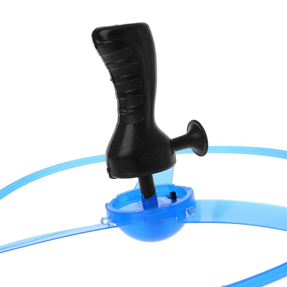 Led knipperende plastic trekkoord vliegende schotel propeller speelgoed schijfhelikopter