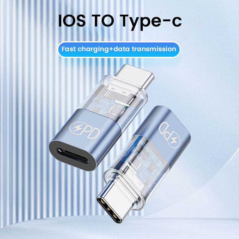 USLION PD30W IOS to Type-C Fast Charging Converter For iPhone 15 Pro Max iPad Lightning Female to USB Type C Data Cord Adapter