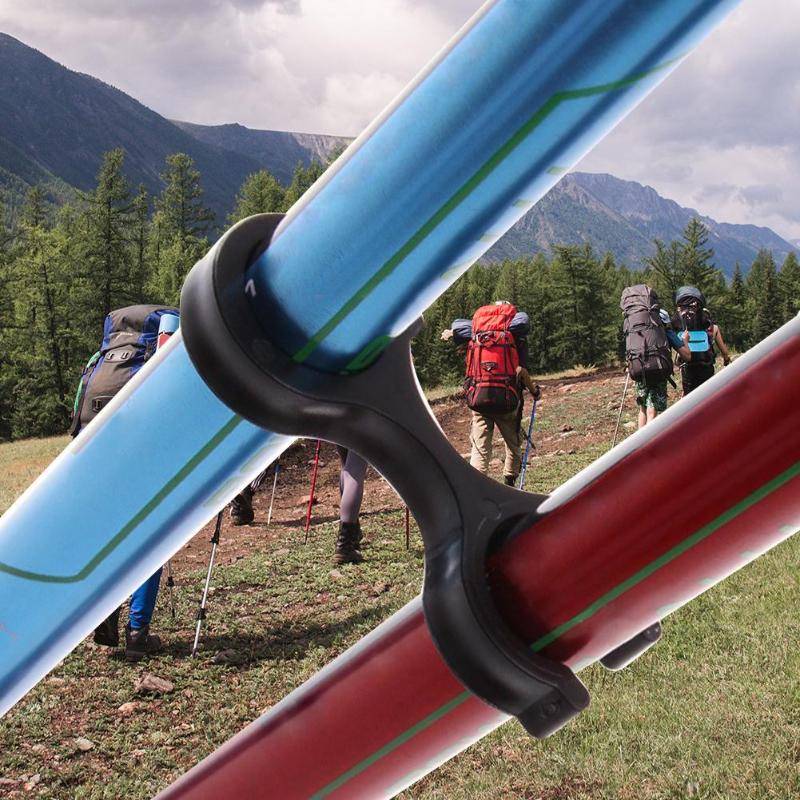 Portable Trekking Pole Clip Walking Stick Alpenstock Alloy Shaped Telescopic Shooting Crutch Senderismo Walking Stick Hiking