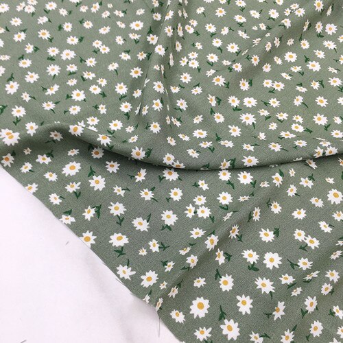 Tela de rayón con estampado de margaritas para primavera y verano, vestido de tela Floral pequeño, 45 hilos: 2