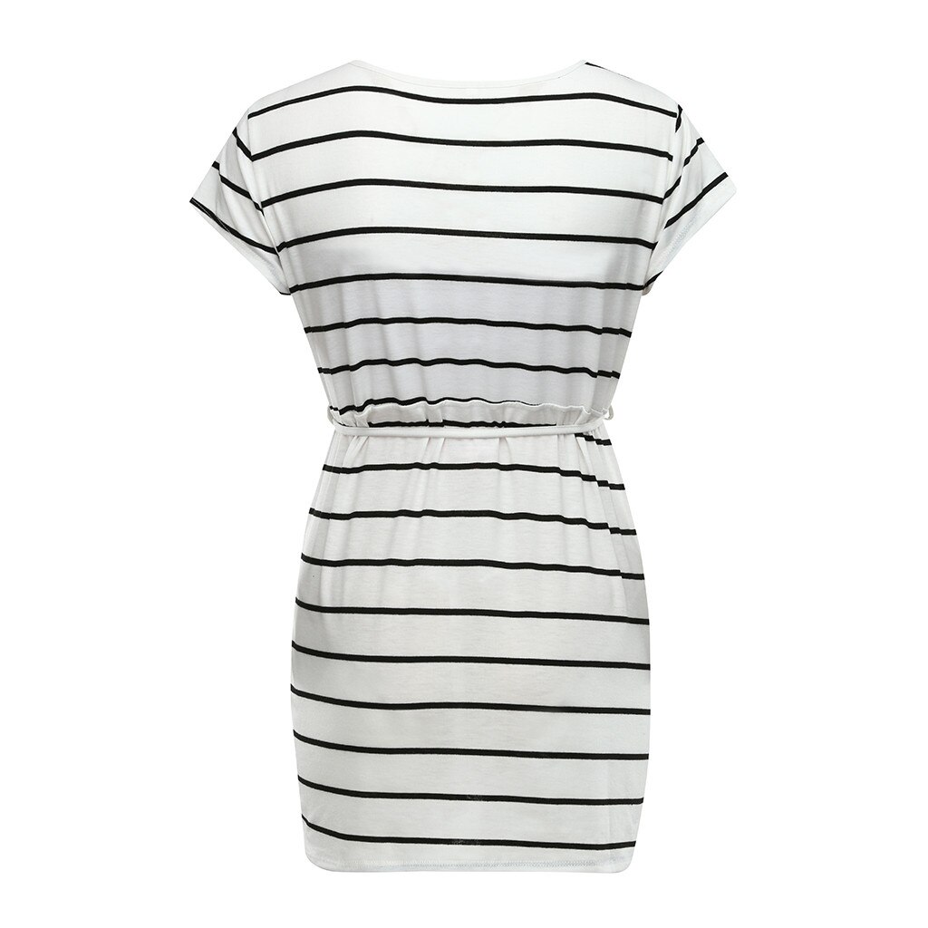 Vêtements de maternité pour femmes | Imprimé à rayures, col en V, Top, Tee-Shirt à manches courtes, chemise de grossesse, vêtements hauts, femme enceinte @ 30