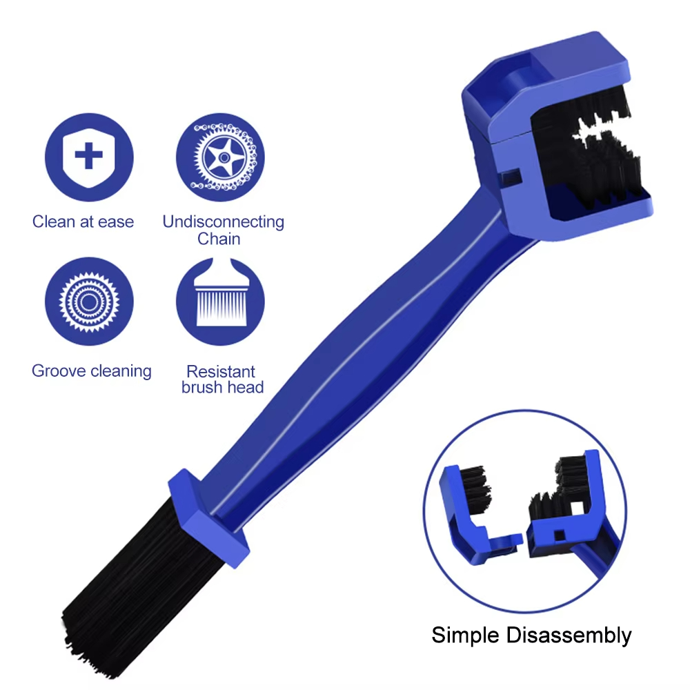Spazzola per catena per moto e bicicletta Pulizia per bici Spazzola per pulizia catena Accessori Attrezzatura Pulizia auto Pelliccia a testa quadrata