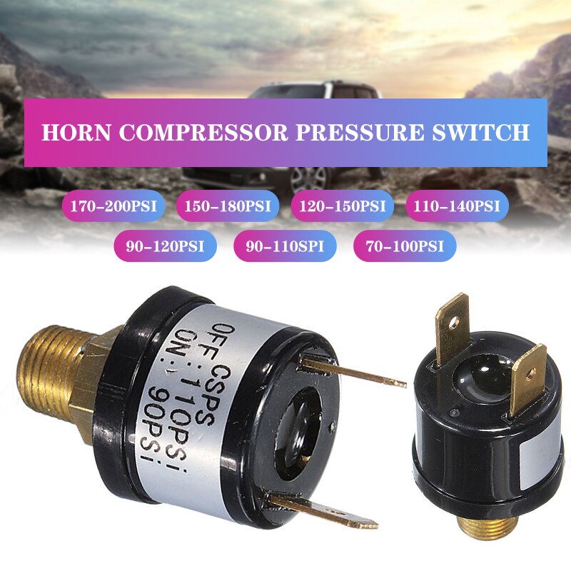 12V 3.5A Rated 70-200 Psi Train Car Horn Pressure Switch Valves Switch Air Compressor Pressure Control Switch Valve Heavy Duty