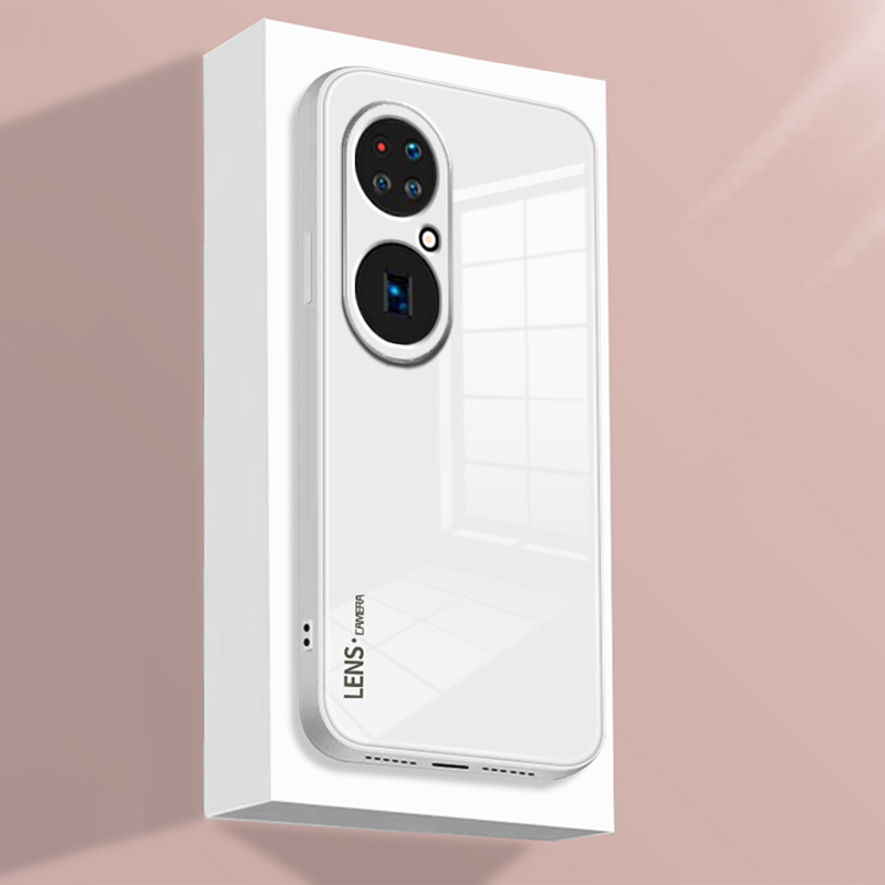 Originale schutzhülle aus gehärtetem glas für huawei  p50 Profi, weiche silikonkanten, robuste rückseite, schutzhülle für das  p 50 p50 Profi 360: Huawei  p50 / Weiß