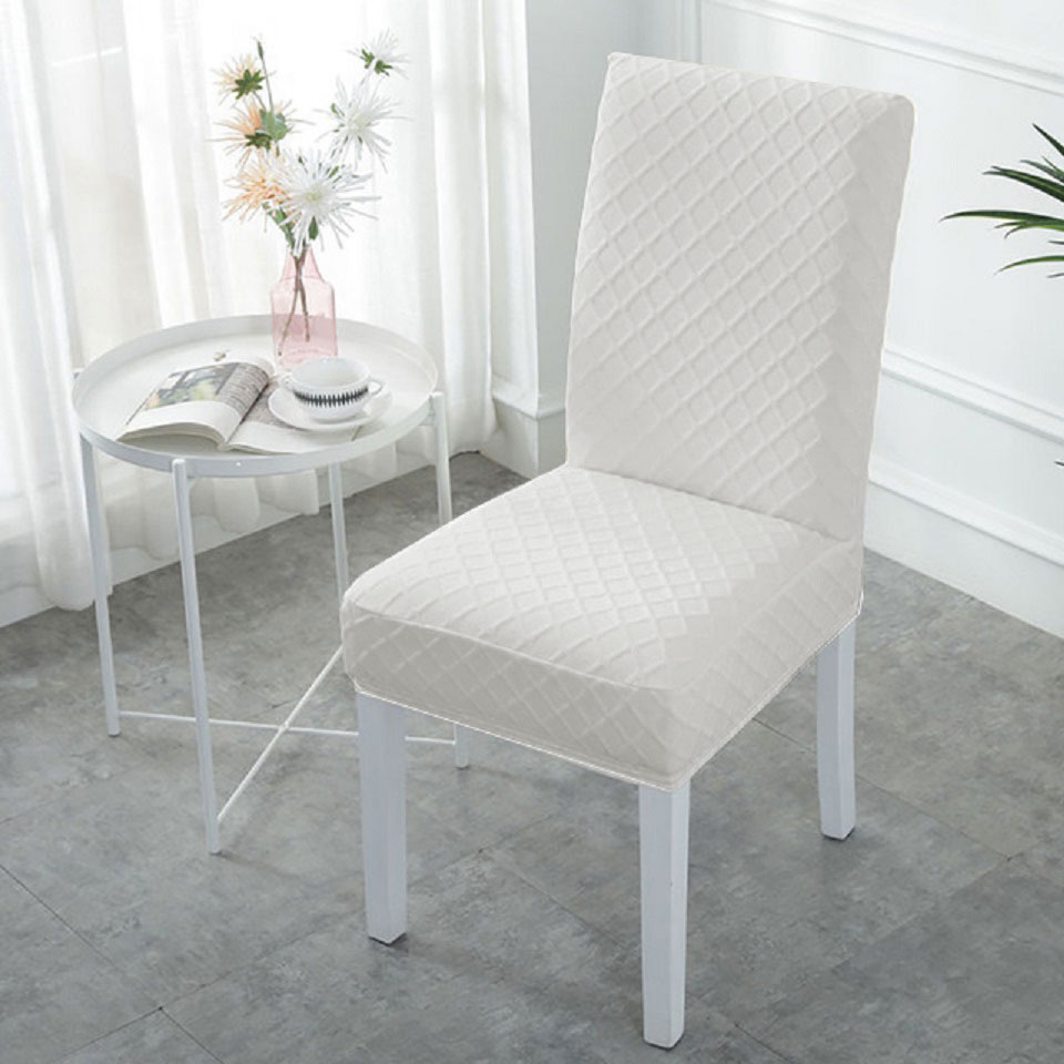 Housse de chaise élastique en tissu à Double couche | Couvre-chaise extensible pour la cuisine/mariage, housse de chaise en Spandex avec dossier pour salle à manger