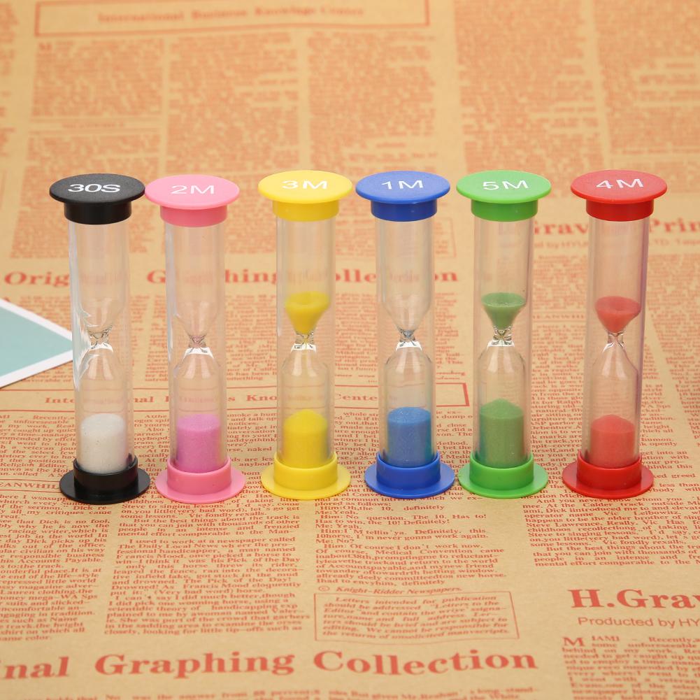 6pcs 30s/1min/2min/3min/4min/5min Hourglass Kids Toys Sand Clock Timer Kids Toys Sand Clock Timer Decorations