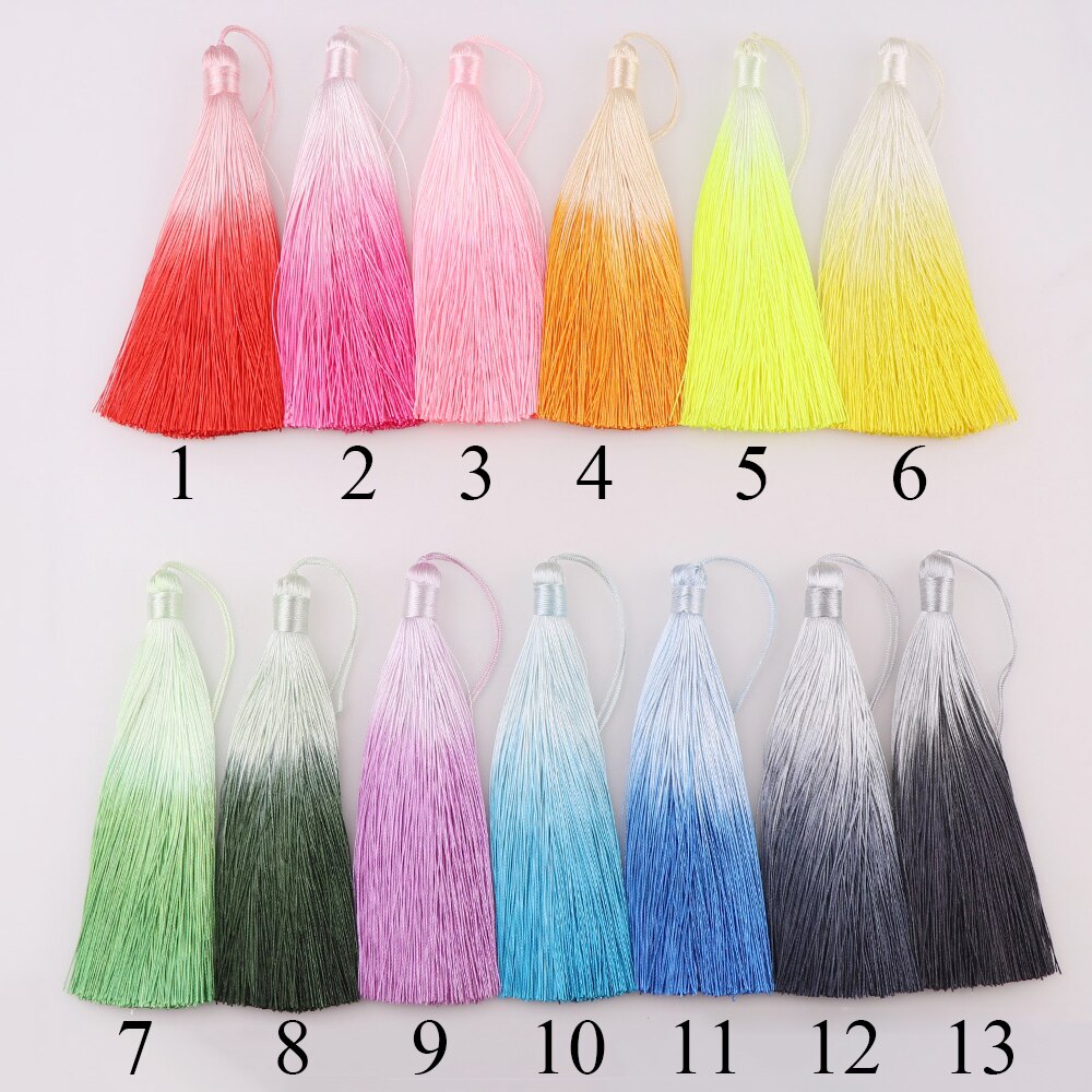 Boucles d'oreilles en Polyester à franges 13cm | 2 pièces, frange pour téléphone portable, bijoux à bricoler, chaîne porte-clés auto-même, boucle d'oreille, pendentif