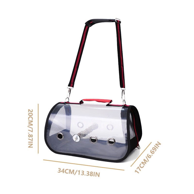 Portable Clear Bird Parrot Transport Cage Breathable Bird Carrier Travel Bag Small Pet Rabbit Guinea Pig Chinchilla Outdoor Bag