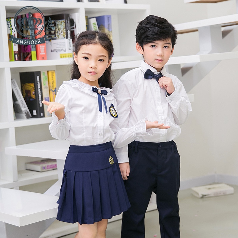 Kids Kindergarten Uniform Students British Style School Uniform Children's Long Sleeve School Clothes Primary 2pcs Suits D-0601