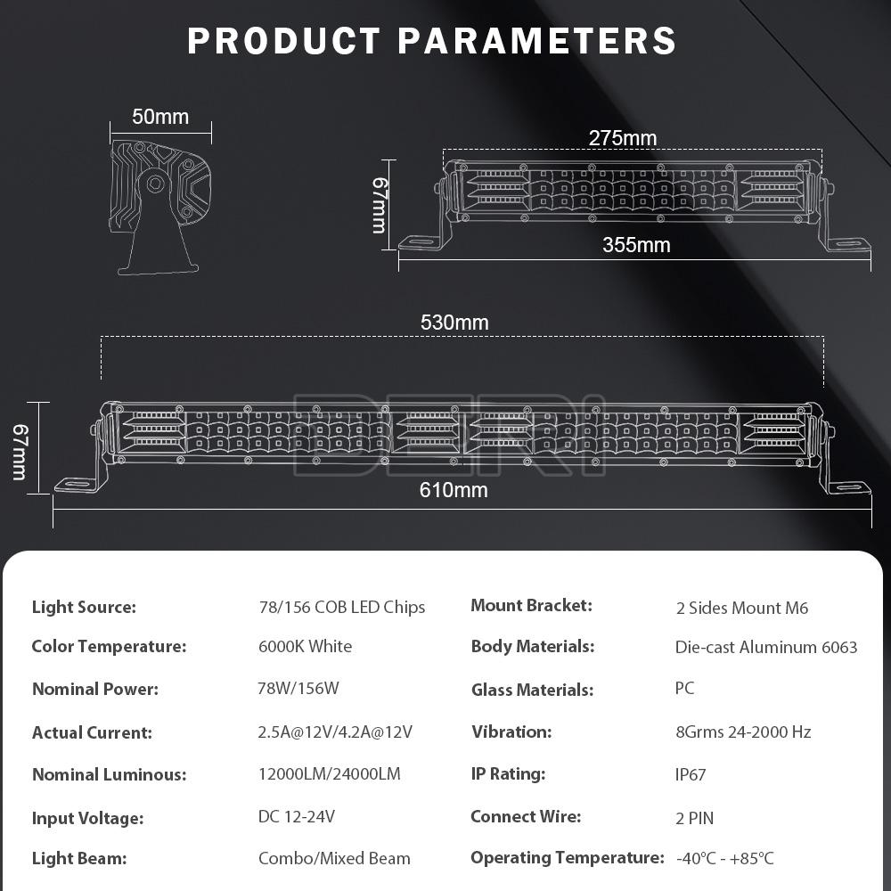 Slim LED Light bar 10'' 20 inch combo beam Dual row Yellow led bar off road fog light for Niva lada 4x4 Car truck ATV 12V 24V