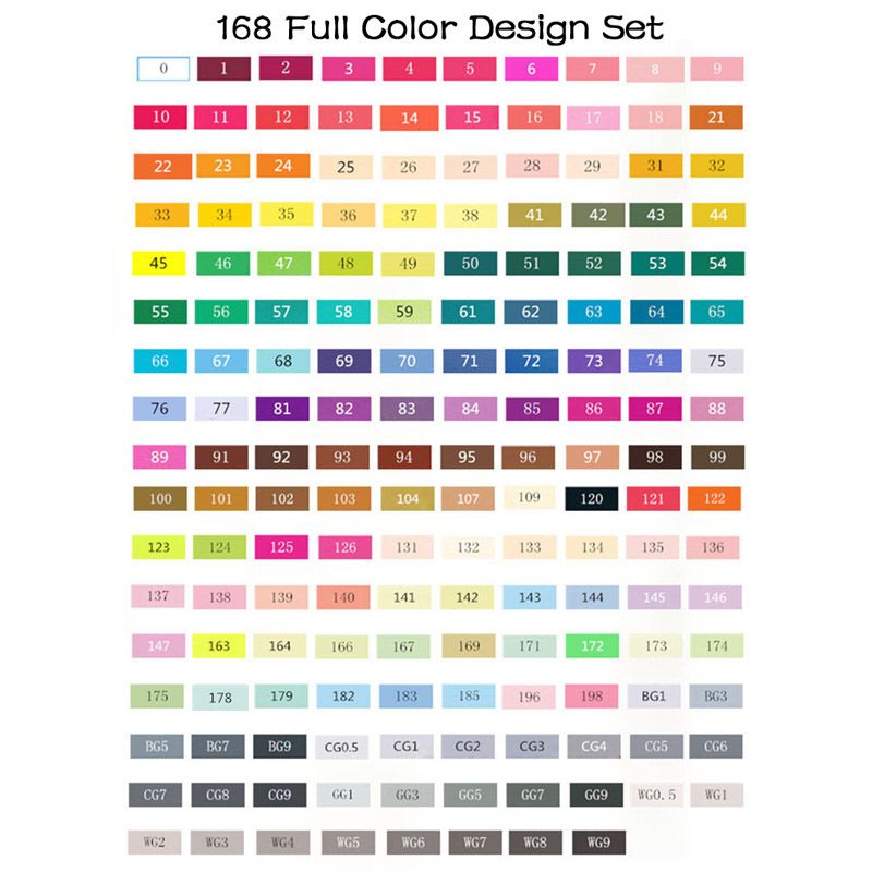 TouchFIVE 168 Colors Alcoholic Dual Headed Manga Painting Markers Sets Sketch Set Liners For Drawing Marker Art Supplies