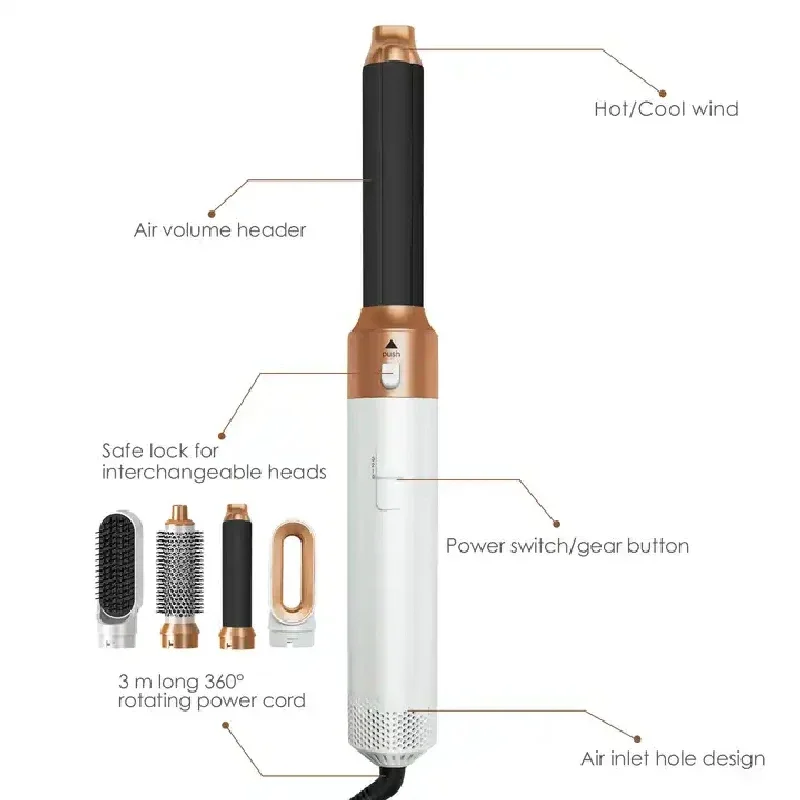 5 In 1 Föhn Multi Haarstyler Krultang Stijltang Met Haarborstel Haardroger Voor Föhn Haar Multi-Styler