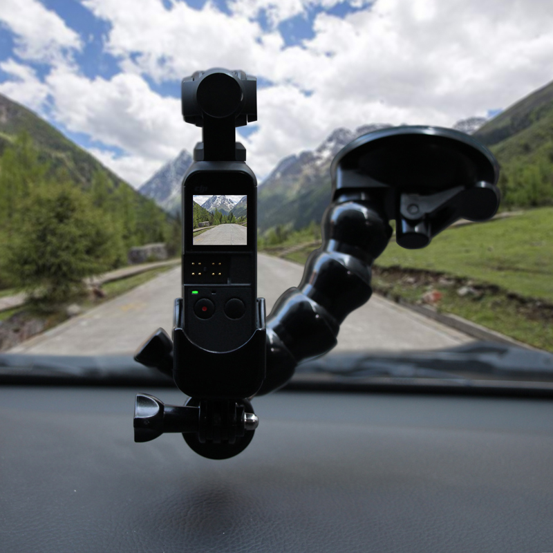 Suction Cup Car Glass Sucker Mount Holder Camera Adapter Driving Recorder Ball Head Tripods for DJI OSMO Pocket Handheld Gimbal