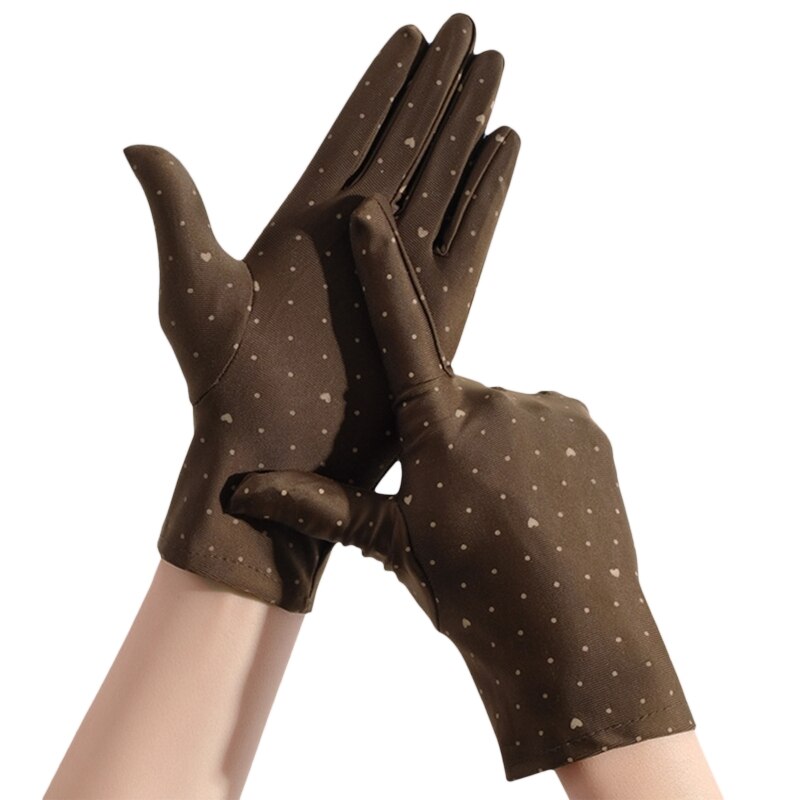 1 Pair Sunscreen Gloves Female Women's Short Spring Summer Cyclist Mittens Breathable Elastic Sun Protection Gloves: A-2