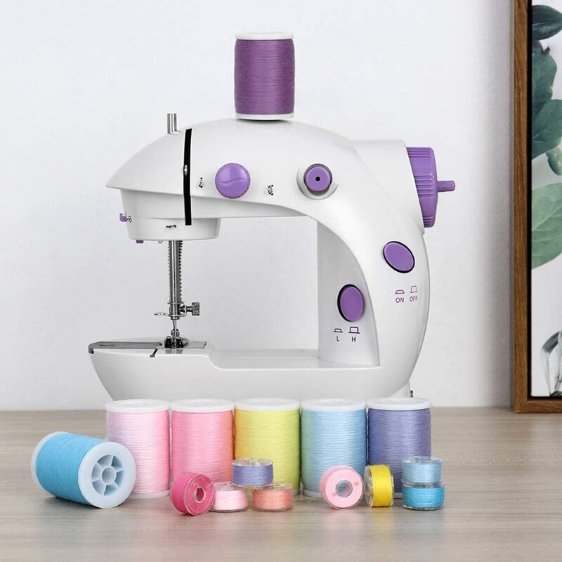 50Pcs Bobbins and Sewing Threads Kits, 21 Colors Cotton Sewing Machine Thread Spools with Prewound Bobbins
