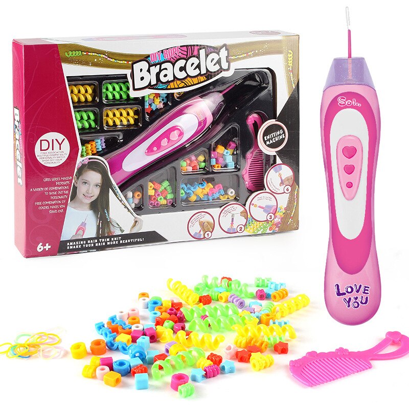 DIY Girls Hair Editor Electric Automatic Hairstyle Tools Braiding Machine For Kids Play Cosmetic Makeup Toys Christmas: C