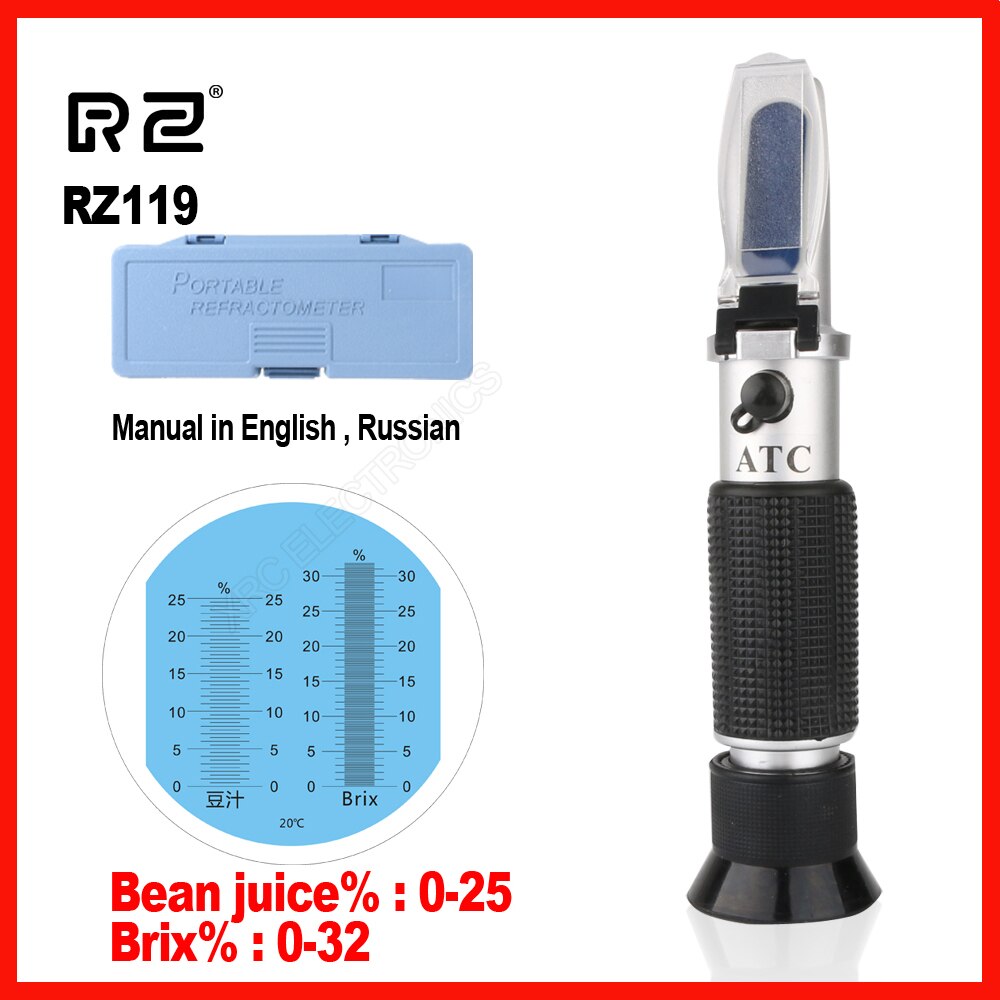 RZ Handheld Soy milk refractometer concentration meter 0~30% bean juice milk Brix meter refractometer sugar meter Refractometer