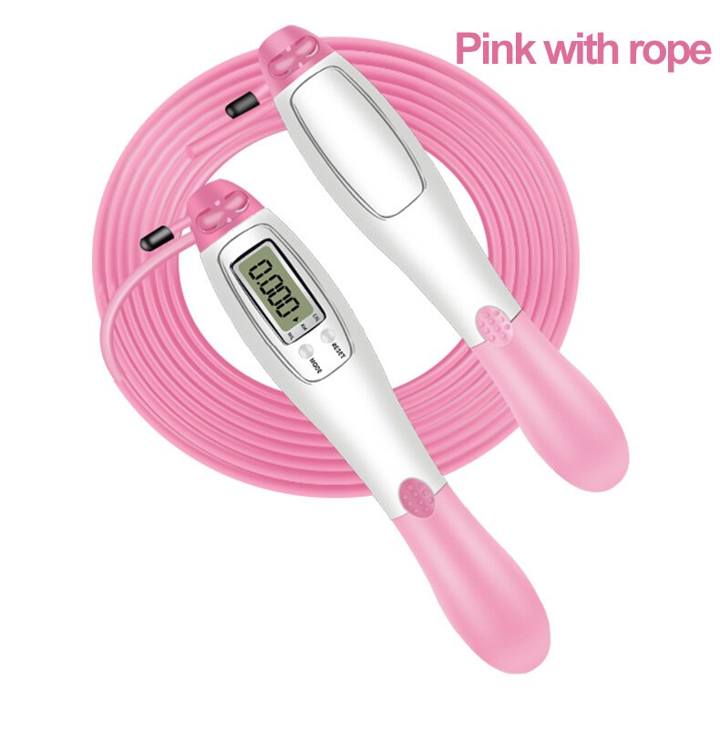 Cuerda de saltar electrónica inalámbrica para gimnasio, comba inteligente para Fitness, Crossfit, con pantalla LCD, contador de salto de velocidad: long rope pink