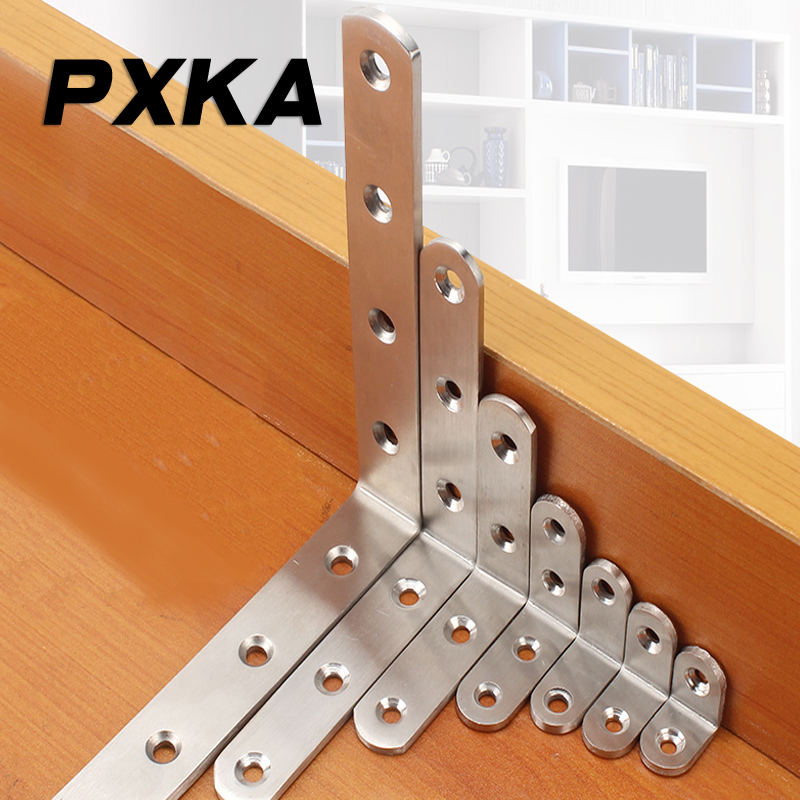 2pcs thick stainless steel corner code right angle plus fixed angle iron L-shaped bracket support connector