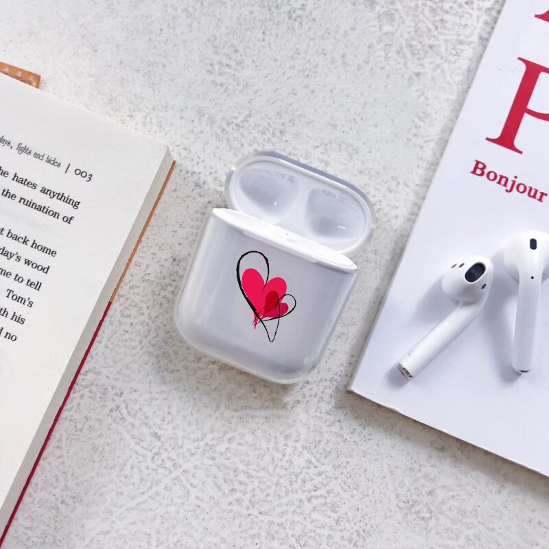 Soft Cute Air Pods Case For Apple Airpods Case Luxury Simple Love Transparent Airpods Case in Bluetooth Earphone Accessories