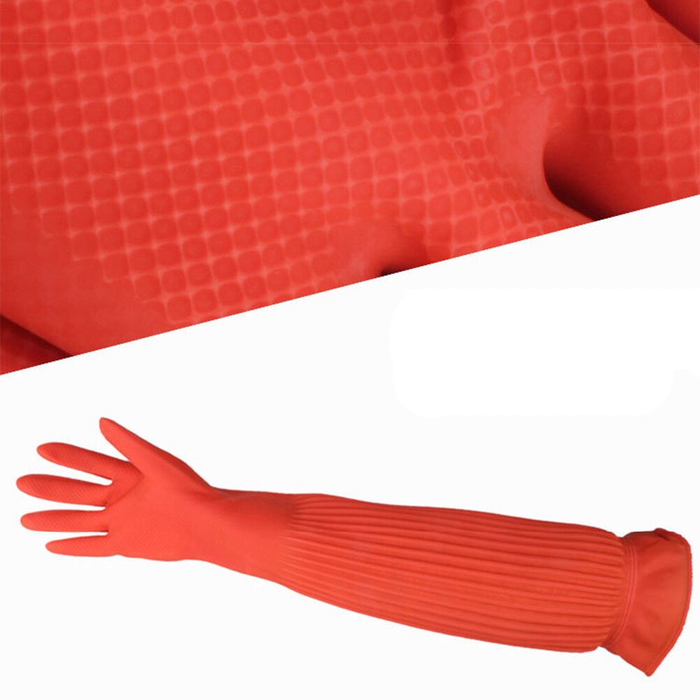 Gants longs en Latex 38/45/56cm, pour Aquarium, gant de protection industriel épais, gants de vaisselle en caoutchouc Latex imperméables