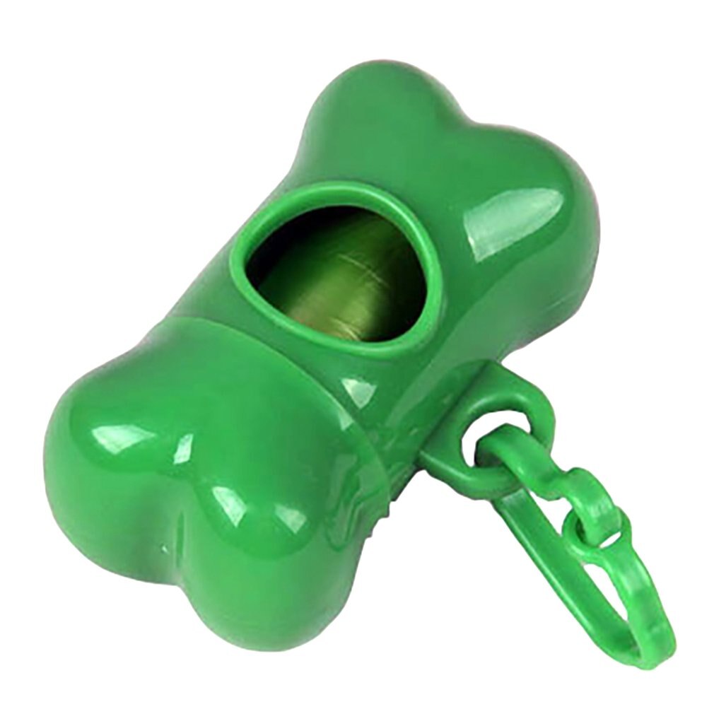 Pet Waste Bag Dispenser For Dog Waste Bag Holder - Plastic Garbage Bag Dispenser Carrier Case，Dog Pet 1 Roll Waste Poop Bags: Green