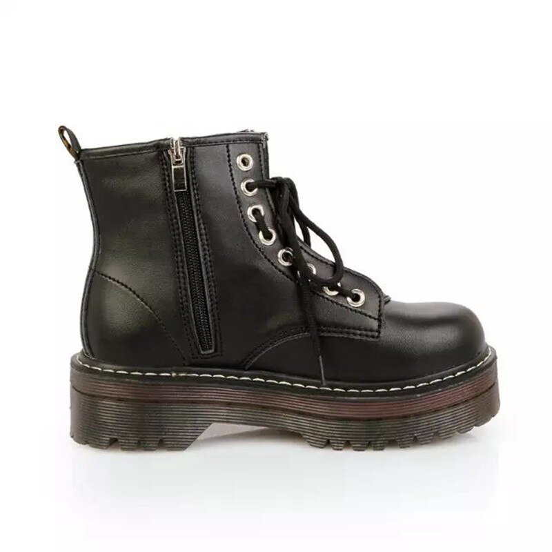 Moto bottes étudiant fille chaussures en cuir PU coeur boucle moine sangles mi talons chaussures fermeture éclair bottes d'équitation
