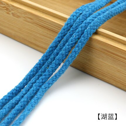 5mm Katoenen Touw Craft Decoratieve Twisted Cord Touw voor Handgemaakte Decoratie DIY Lanyard Ficelles Couleurs Draad Koord 5yards: lake blue