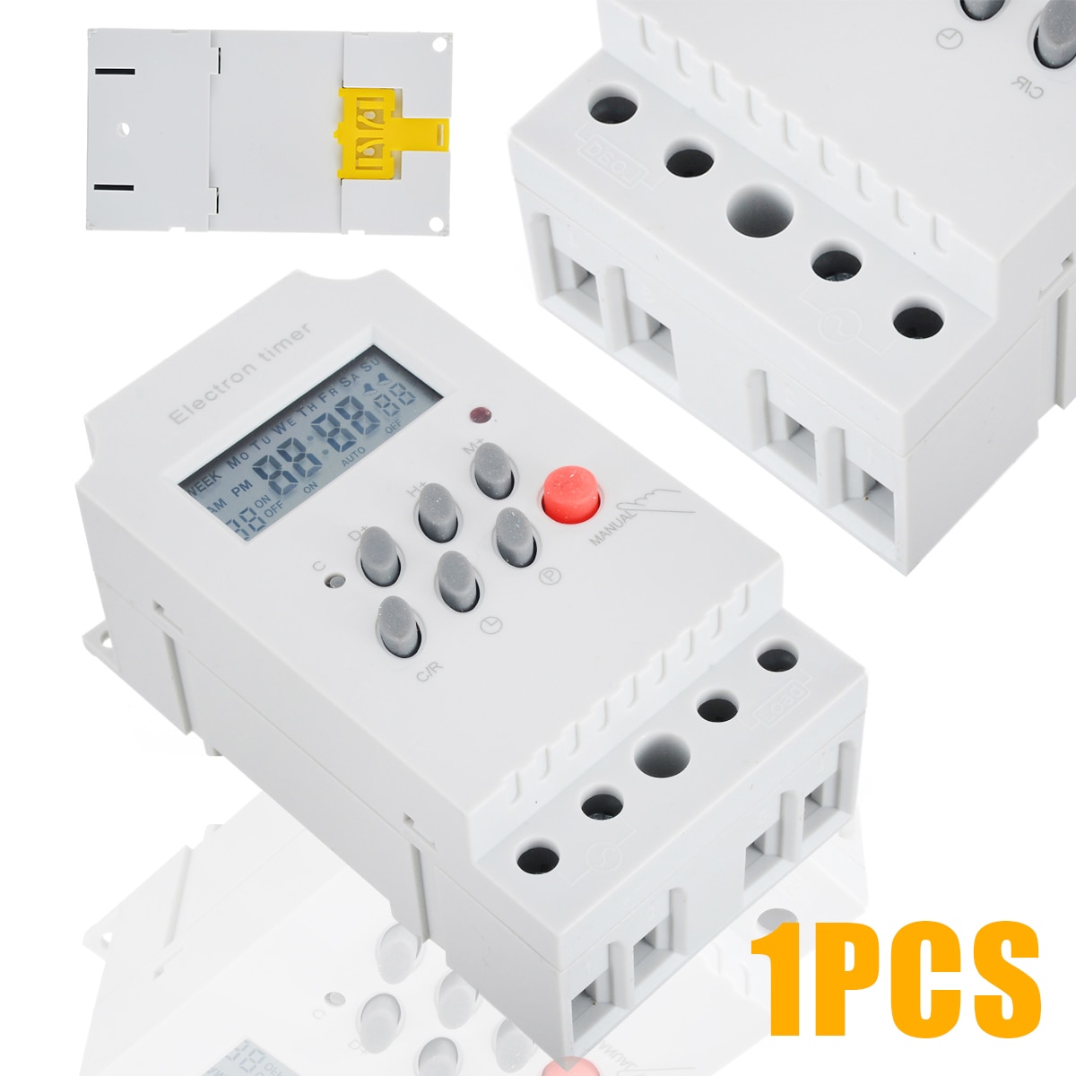 Minuterie numérique en Rail Din, AC 220V 25A, 1 pièce, minuterie Programmable numérique, affichage Lcd, interrupteur d'heure électronique, 50-60Hz