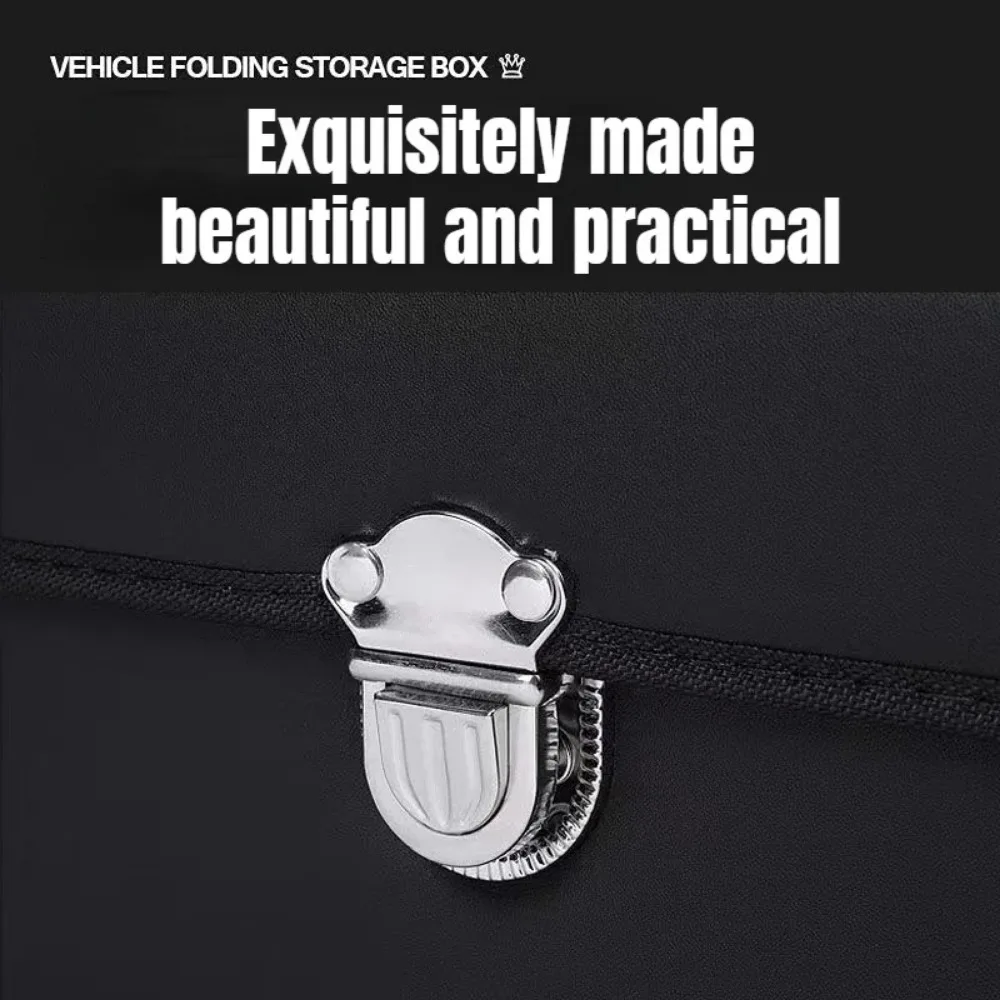 Caja de almacenamiento de respaldo para coche, contenedores plegables de viaje para artículos diversos, cajas de acabado de ropa de alta capacidad, contenedor organizador Interior portátil para coches