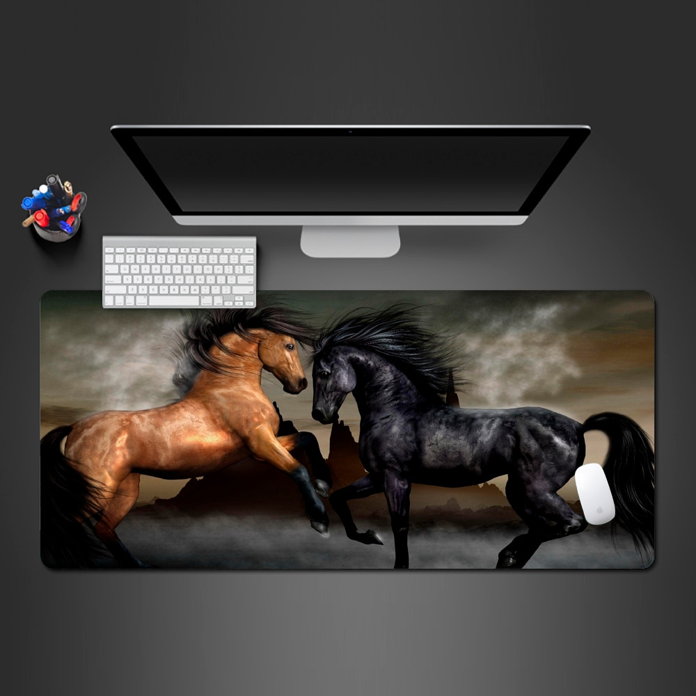 Black Brown Horse Mouse Pad For Game Player's Game Mats Computer Office Keyboard Ultra-thin Table Mats Mouse Pad