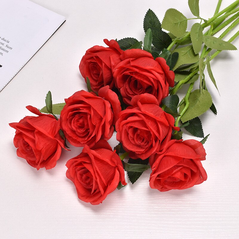 Rose Wedding simulation flower silk flower home hotel wedding decoration artificial flower ins wind factory direct