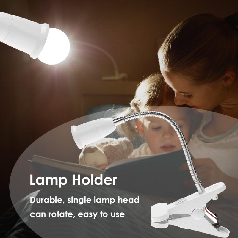 Eu Plug Flexibele Bureaulamp Houder E27 Base Licht Socket Led Clip Tafellamp Home Hotel Supply Led Lamp Houder socket