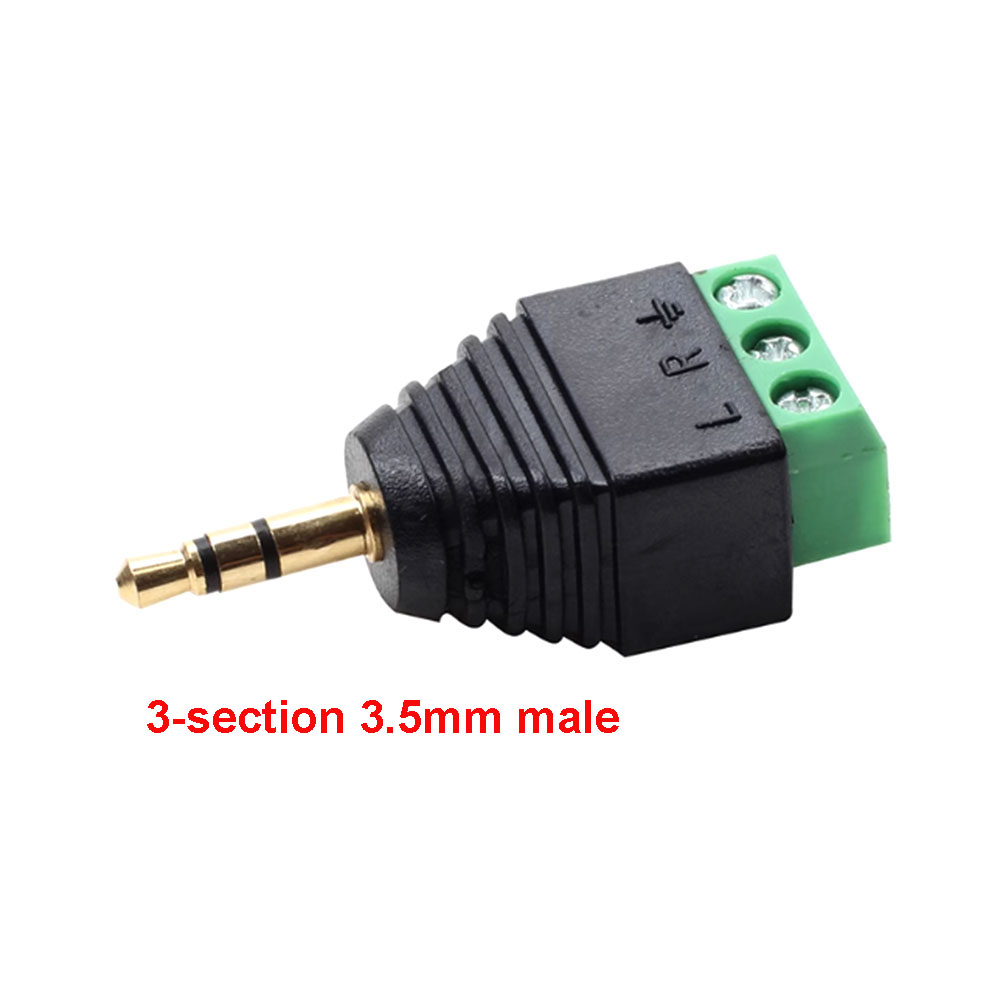 1-10 stuks 3.5mm 6.3mm jack connector stereo adapter 3.5mm RCA audio mono kanaal plug naar schroef terminal audio mono kanaal plug: Lavendel / 3P