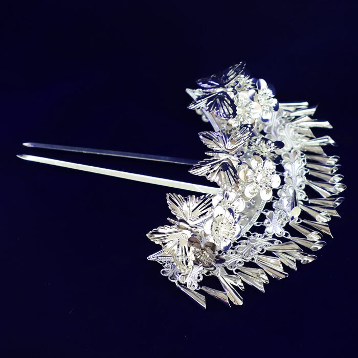 Épingle à cheveux miao en alliage d'argent, accessoire, vêtement pour minorité chinoise, épingle à cheveux danse nationalité chinoise