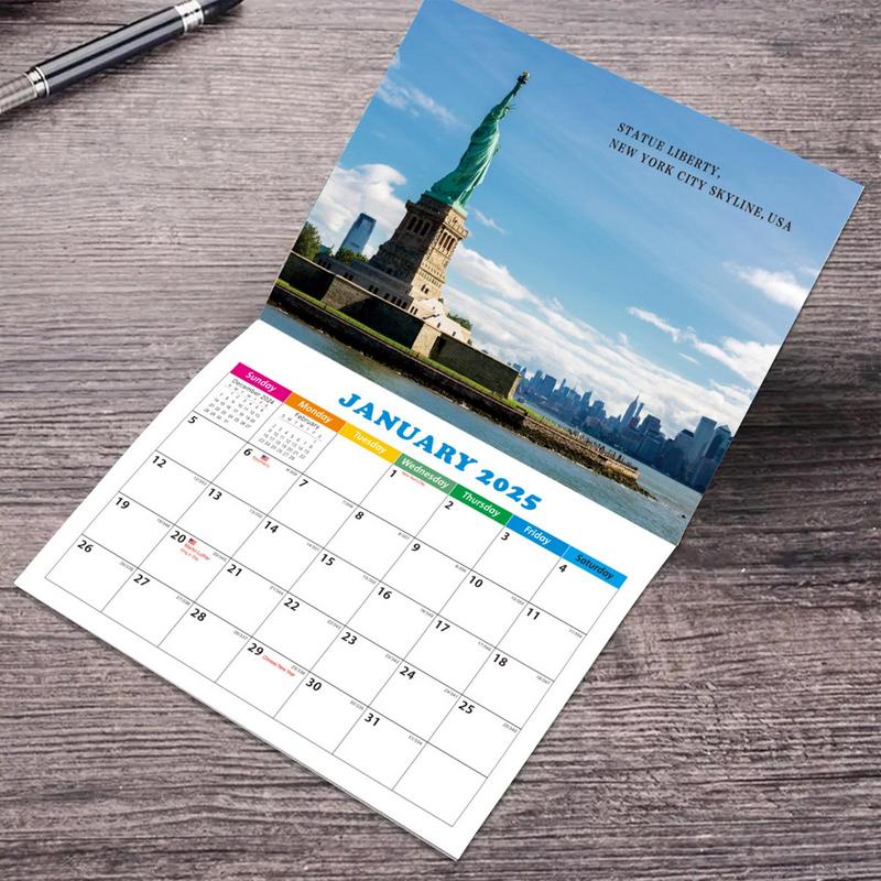 Vægplanlæggerkalender elegance moderne verdenslandskabsplanlæggerkalender verdenslandskabstema vægkalender til hjemmet