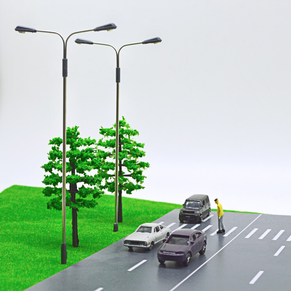 10PCS Scale Model Light Street Lamp Building Train Architectural Lighting Landscape Railway Road Sand Table Layout Diorama Metal