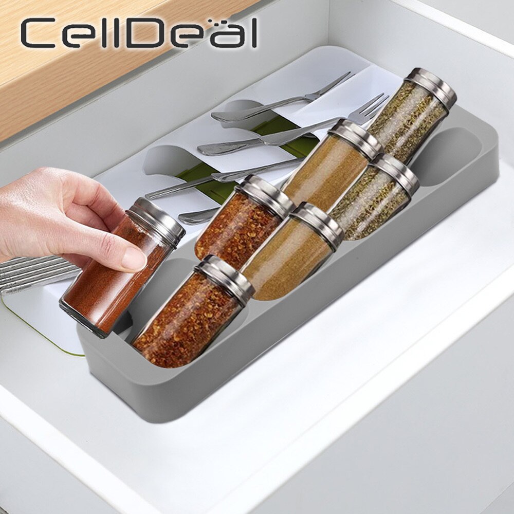 Kitchen Cutlery Storage Box Plastic Tray Knife Holder Tableware Organizer Spoon Fork Divider Container Knife Block Holder