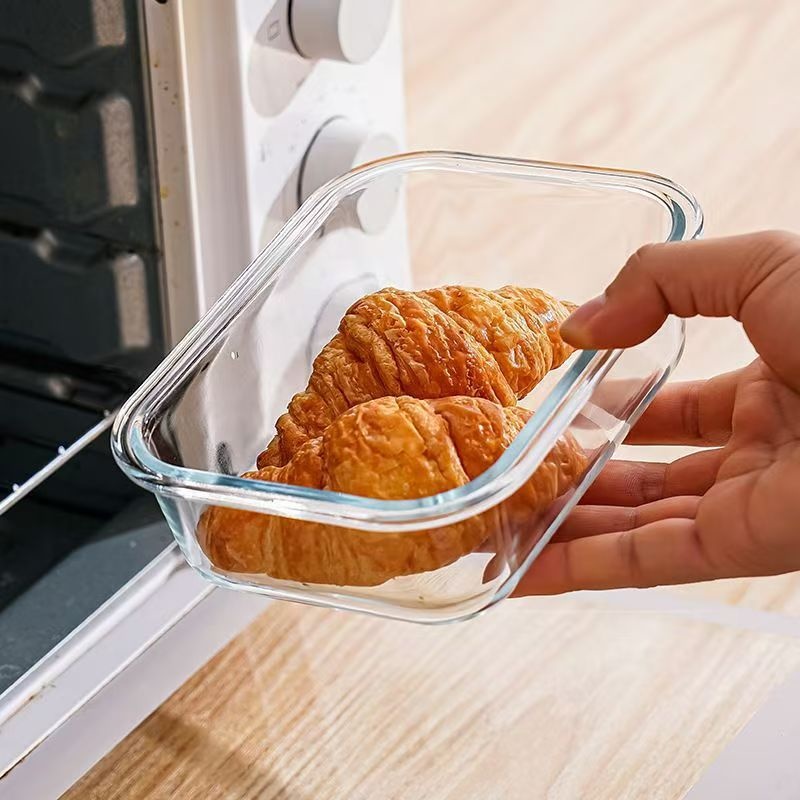 Lebensmittelaufbewahrungsbehälter aus Glas mit Deckel, Mikrowellen-Gefrierschrank, spülmaschinenfreundlich, transparent, für sterben Zubereitung von Mahlzeiten, Küche, Büro, Mittagessen