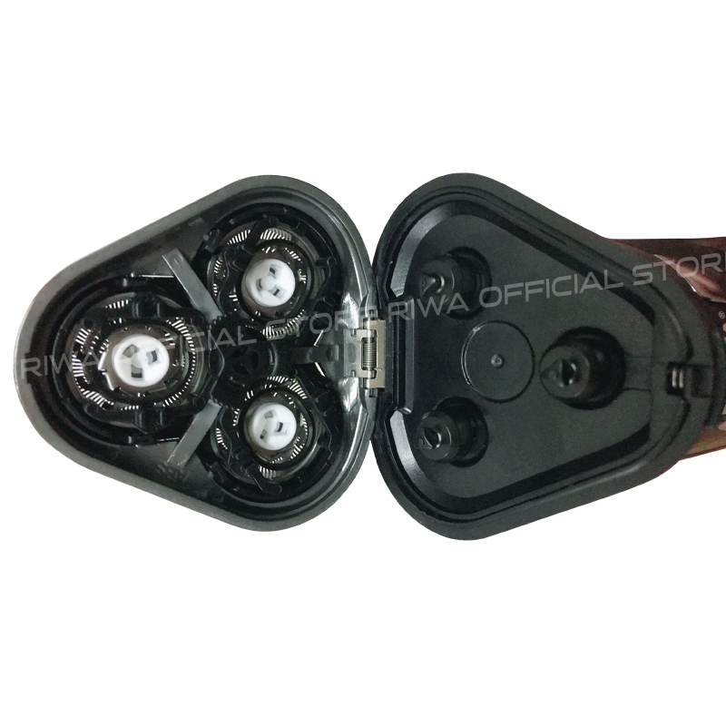 RIWA 3 in 1 Washable Rechargeable Rotary Electric Shaver Triple Blade Shaving Razor Nose Trimmer For Men LCD Display