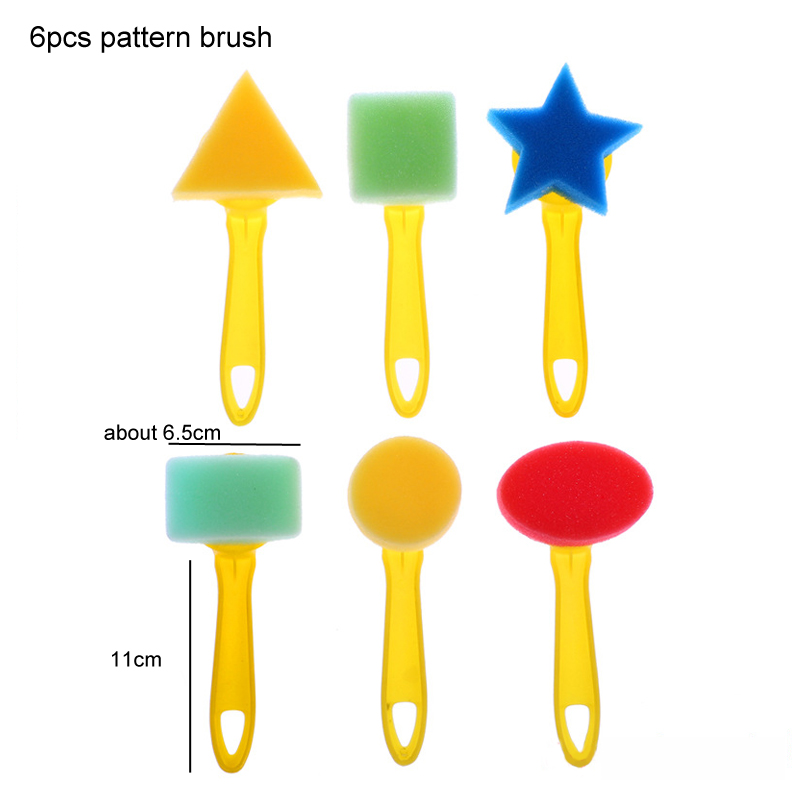 Graffiti Art Drawing Painting Supplies School Stationery Supplies Rotate Spin Sponge Foam Painting Roller Brushes: 6pcs pattern brush