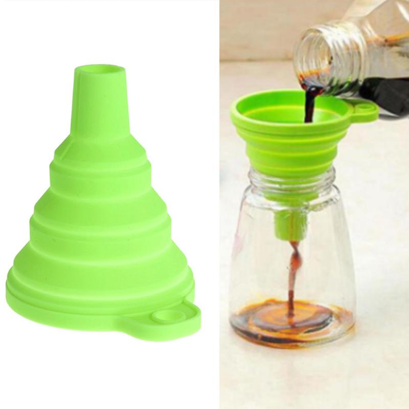 Kitchen Useful Folding Funnel Style Funnel Protable Mini Silicone Gel Folding Kitchen Cooking Tools Accessories