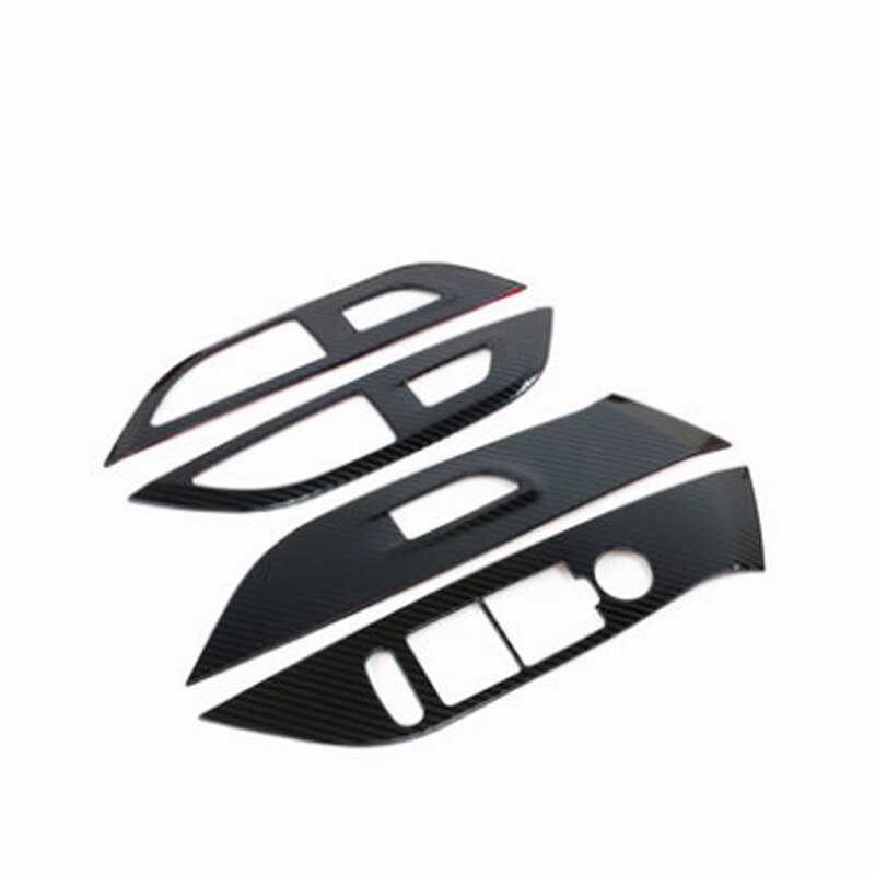 Door Handle Window Button Panel Stainless Steel Decorative Cover For Peugeot Car Accessories: Carbon Fiber Pattern