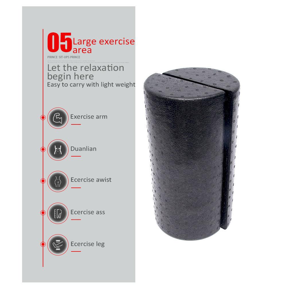 1Pc Half Ronde Yoga Kolom Roller Fitness Hoge Dichtheid Gegoten Half Foam Roller Zwart Yoga Roller Fitness Accessoires